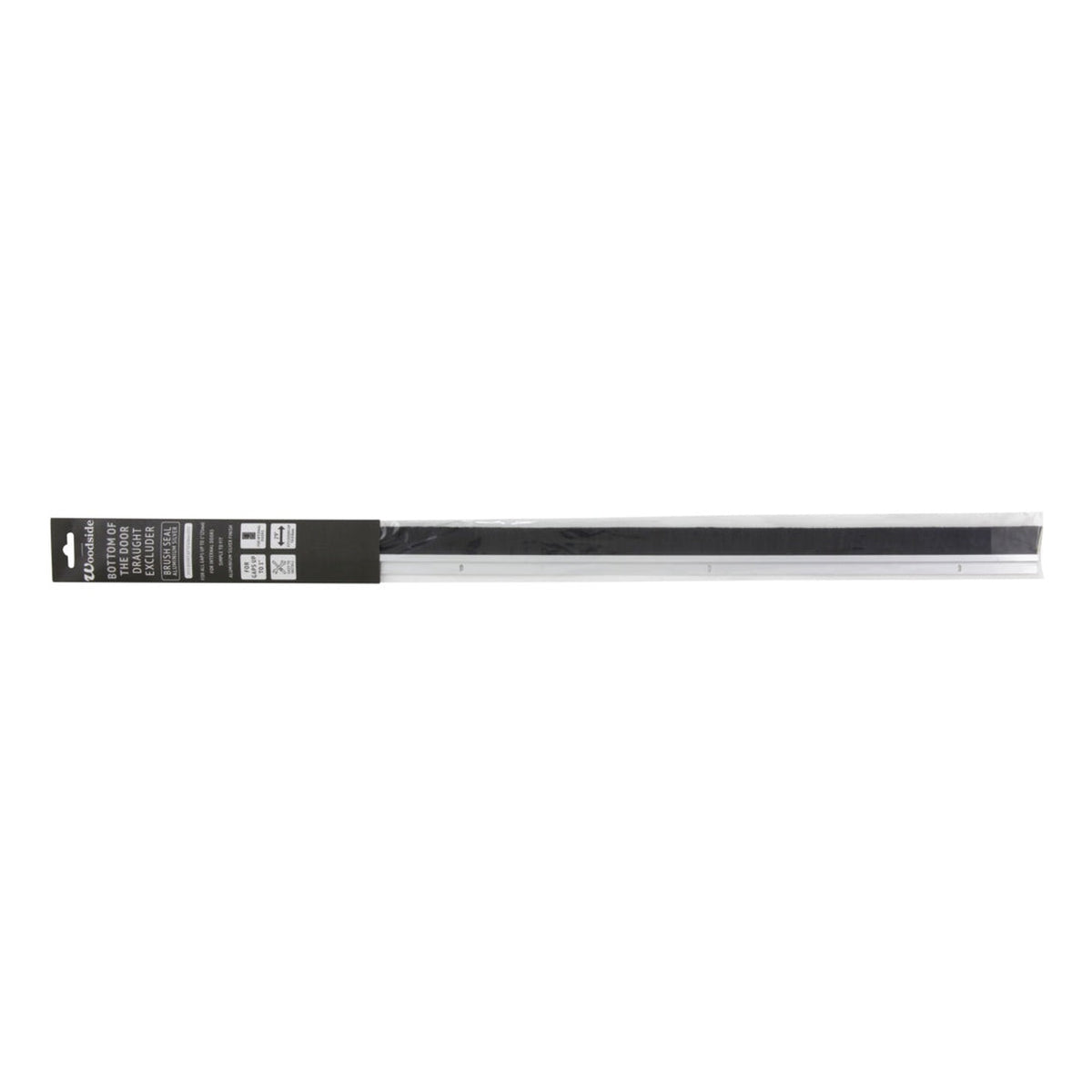 Woodside silver aluminium brush seal for internal doors, view 2
