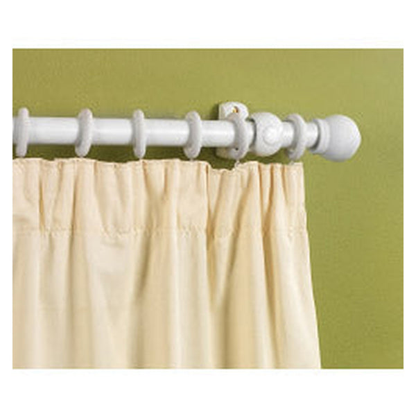Woodside white wooden curtain pole 300cm with 30 rings