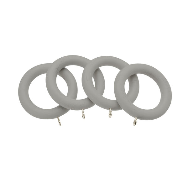Woodside matt grey 28mm wood pole rings, pack of 4