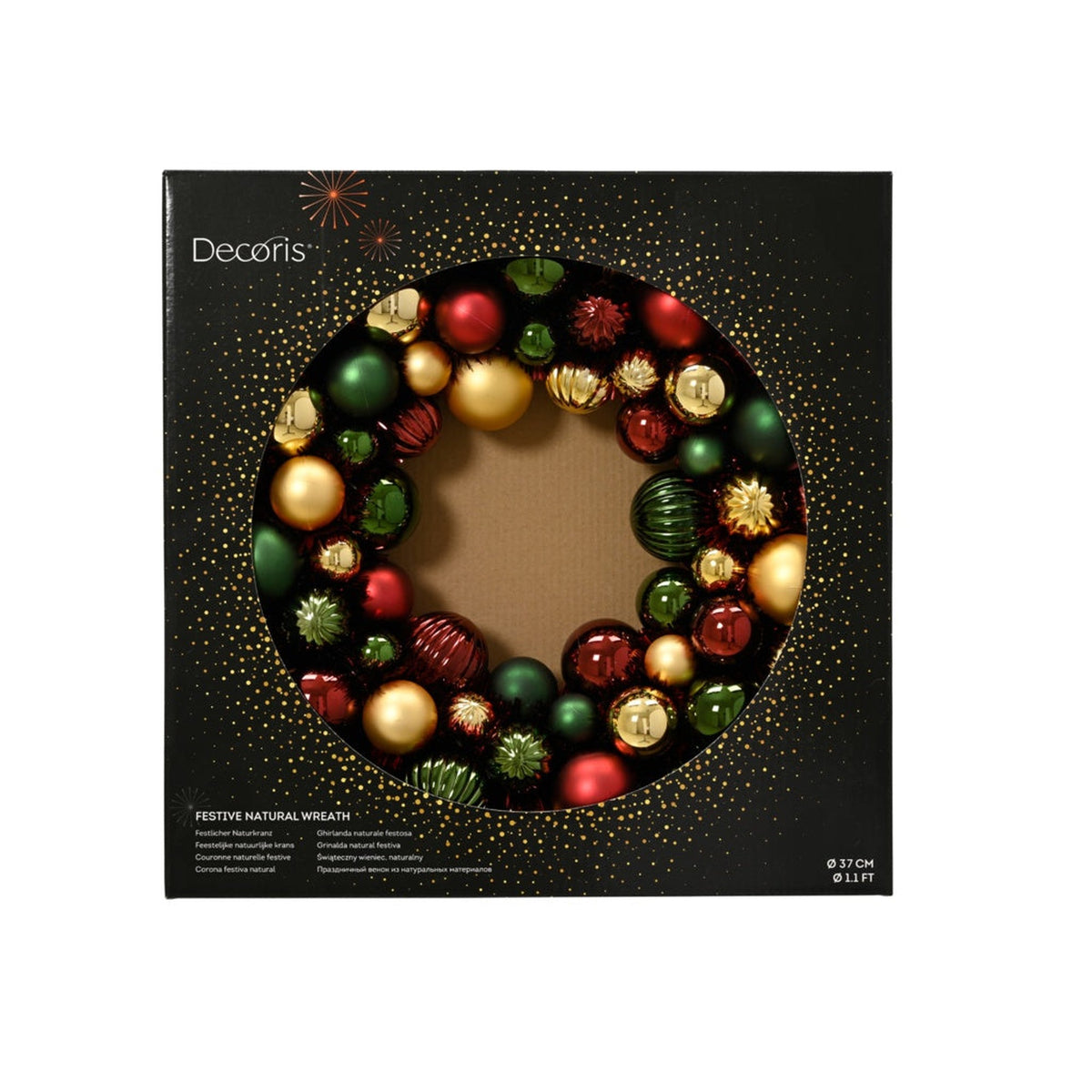Wreath Polystyrene Multi Coloured - 38cm, view 2