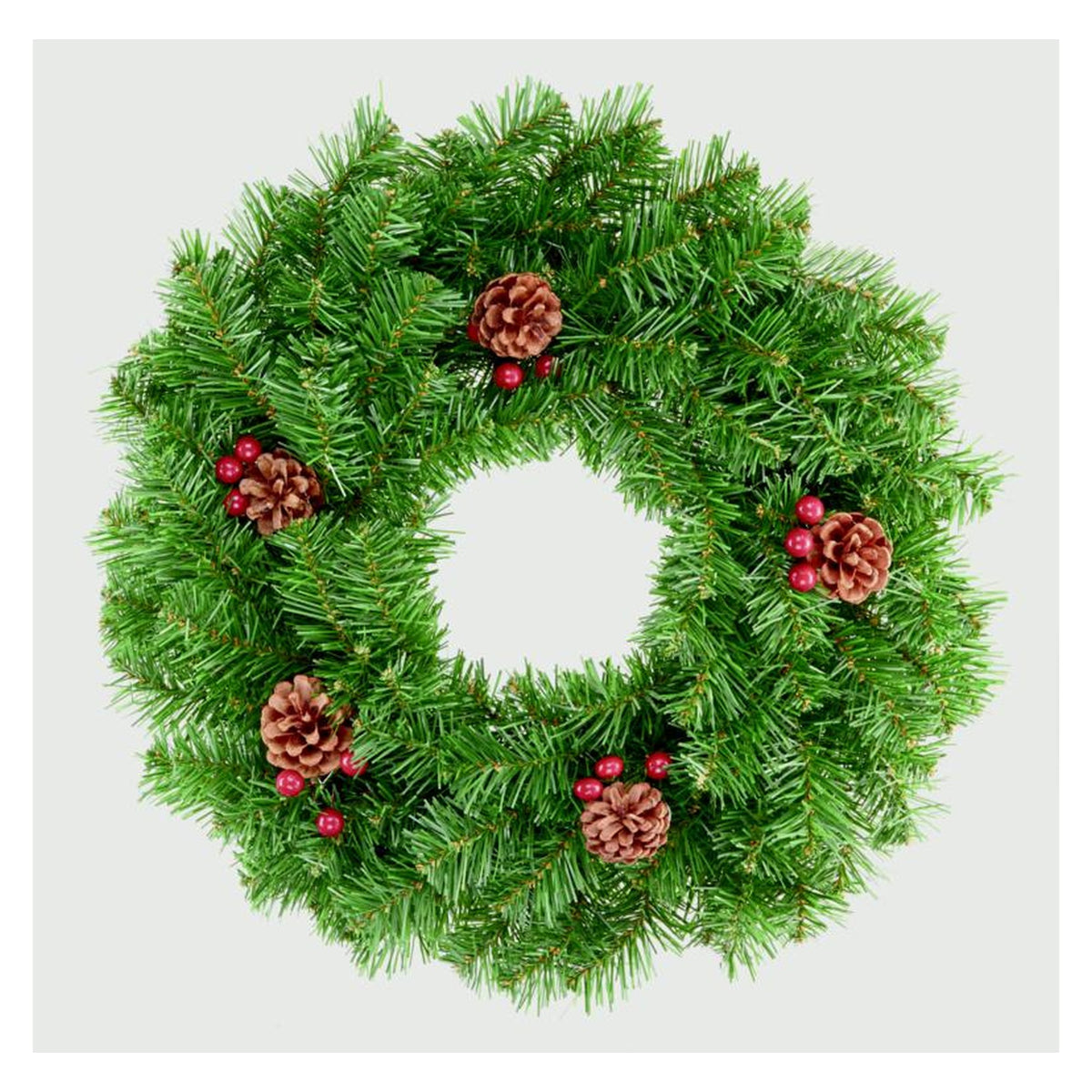 Wreath With Berries & Cones - 50cm