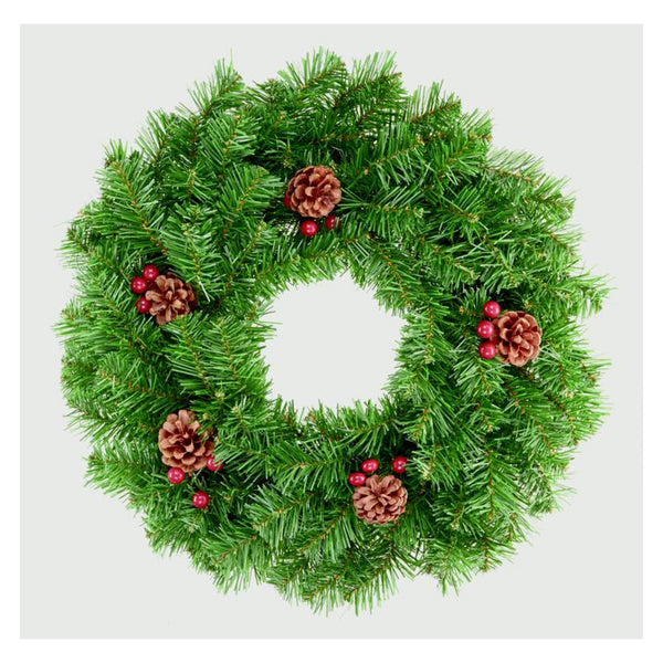 Wreath With Berries & Cones - 50cm