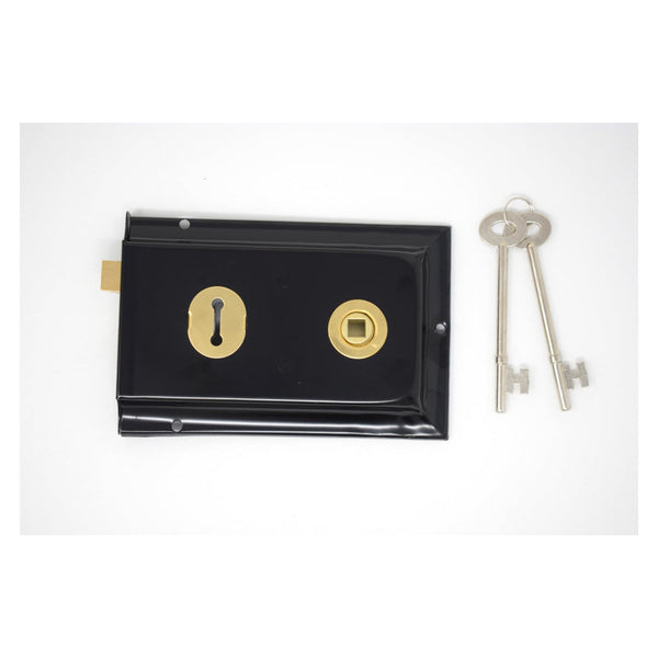 Yale Essentials black 2 lever rim deadlock