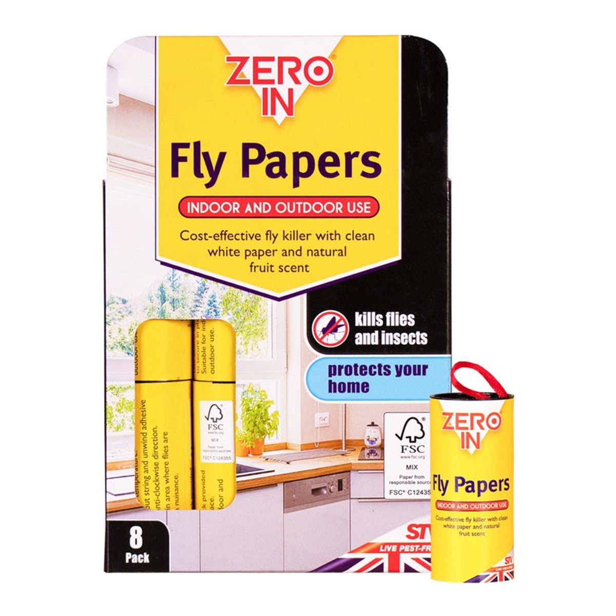 Zero In fly papers 8 pack