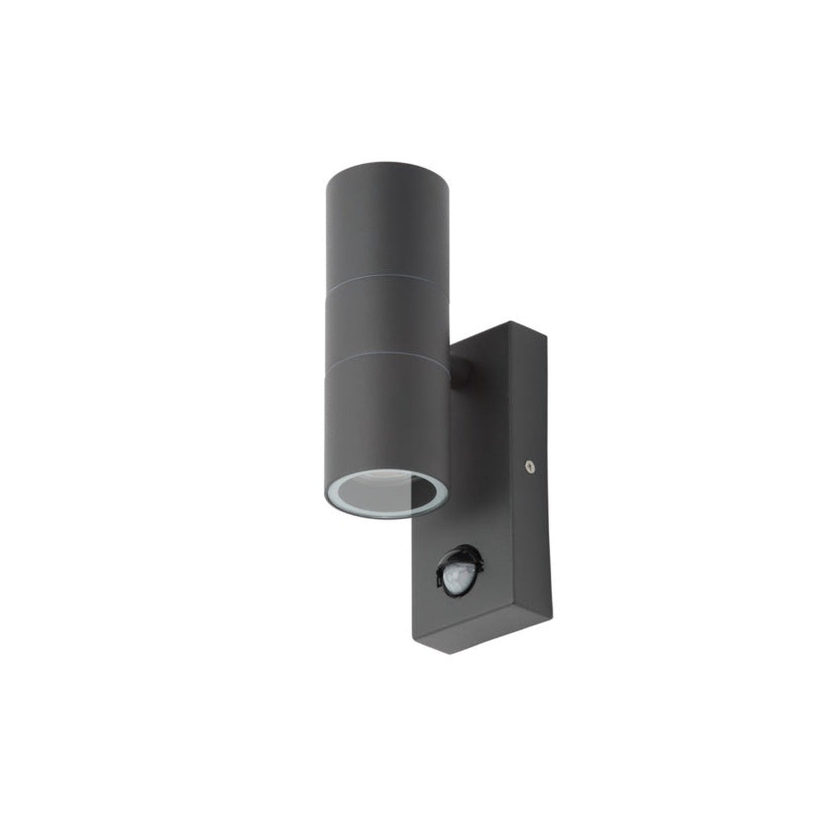 Zinc Leto 2 light anthracite outdoor wall light with PIR, view 2
