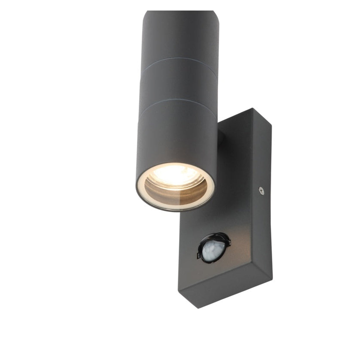 Zinc Leto 2 light anthracite outdoor wall light with PIR, view 3