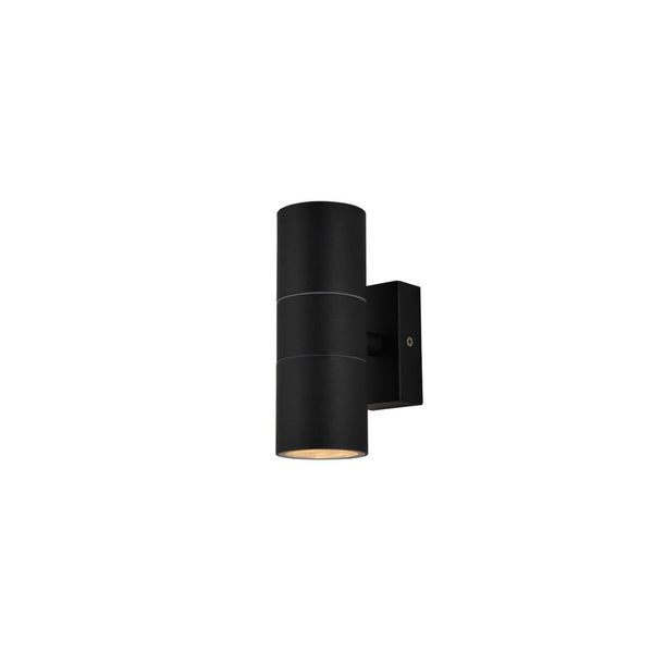 Zinc Leto black up down outdoor wall light