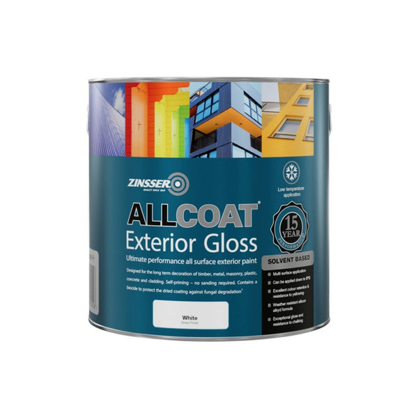 Zinsser Allcoat Exterior Solvent Based Gloss White 1L tin