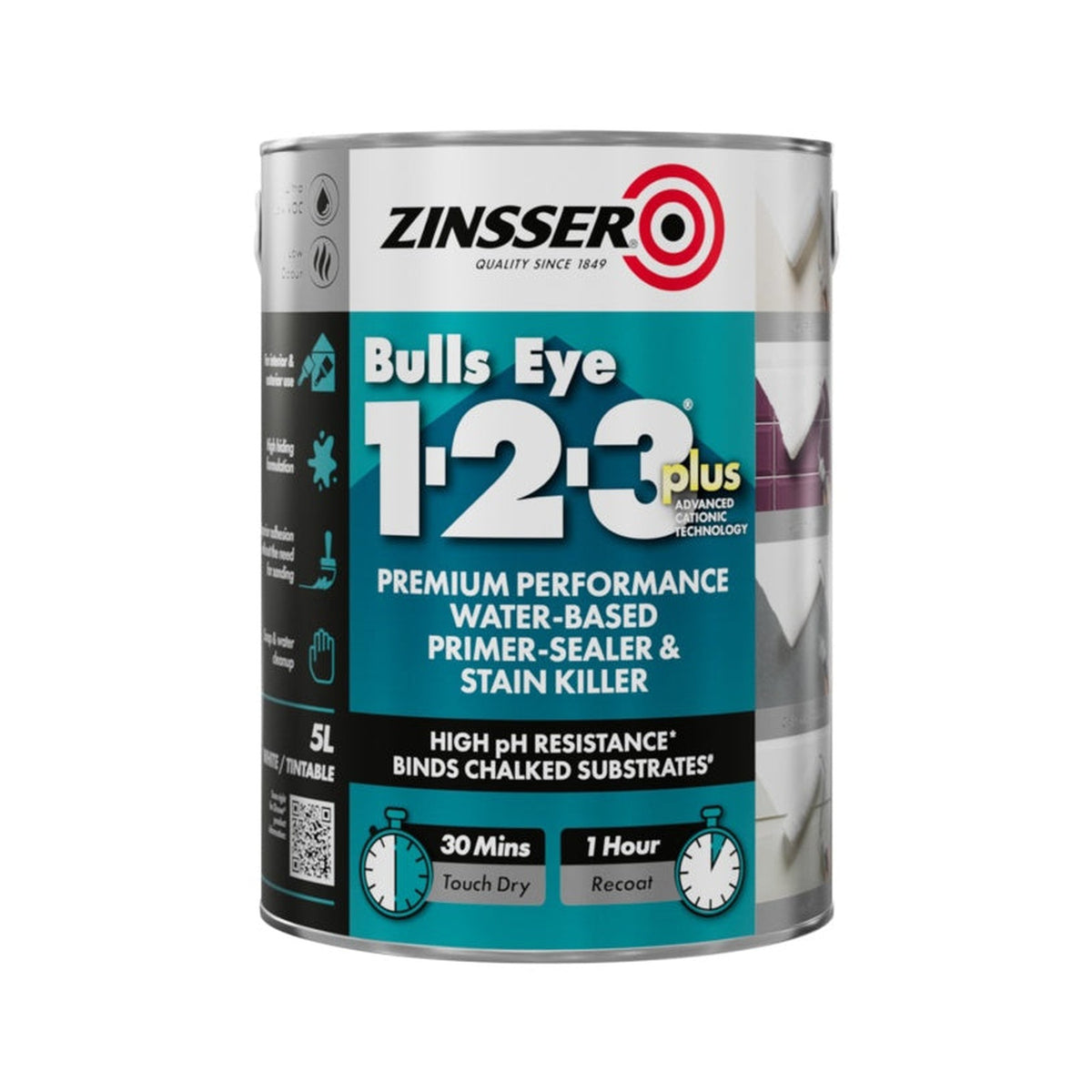 Zinsser Bullseye 1-2-3 Plus water based primer 5L tin