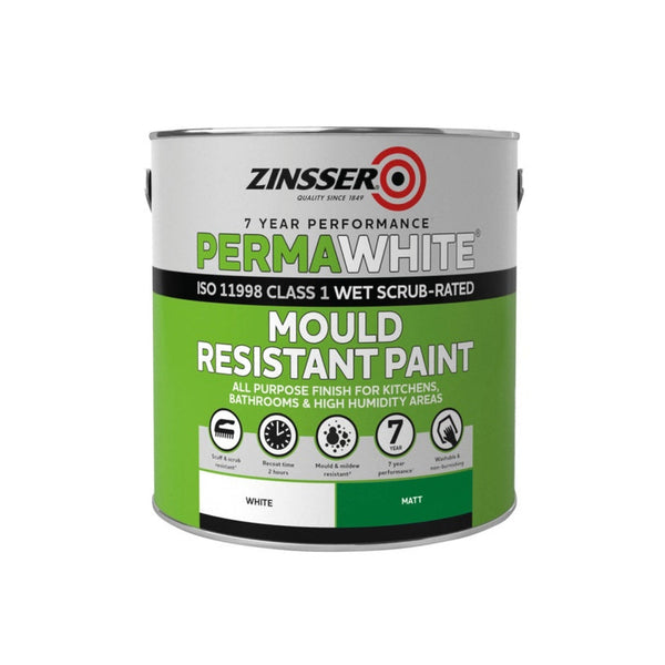Zinsser Perma-White Interior Matt Mould Resistant Paint 10L tin