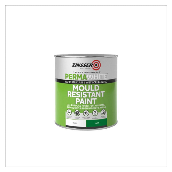 Zinsser Perma-White Interior Matt Mould Resistant Paint 1L tin