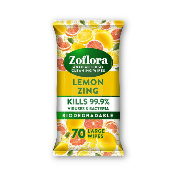 Zoflora Lemon Zing large wipes, pack of 70